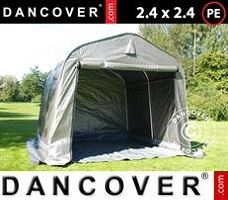 Tente 2,4x2,4x2m PE, avec couverture de sol, Gris