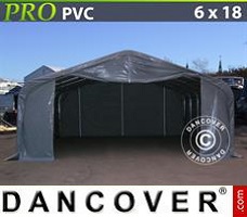 Tente 6x18x3,7m PVC, Gris