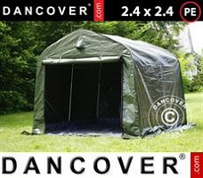 Tente 2,4x2,4x2m PE, avec couverture de sol, Vert/Gris