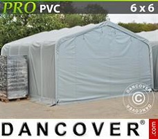 Tente 6x6x3,7m PVC, Gris