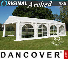 Tente de réception 4x8m PVC, Arched, Blanc
